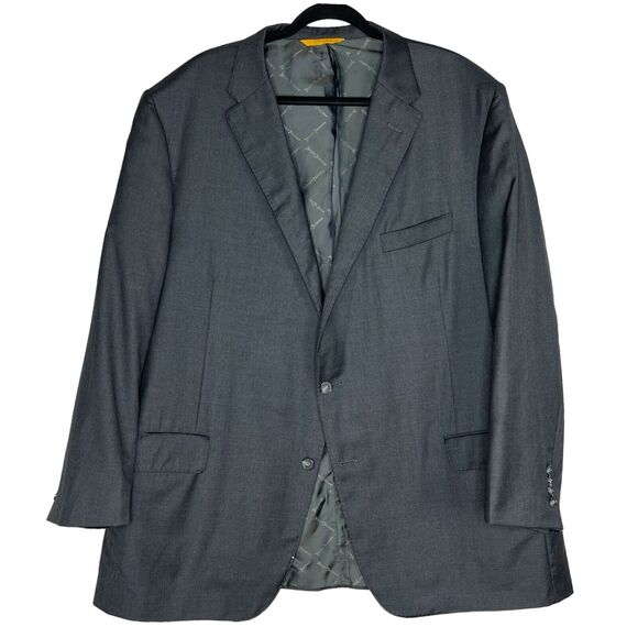 Hickey Freeman 52L Yellow Label Wool B Fit Carlos Barbera Gray Sport Coat - Picture 1 of 10